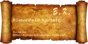 Bienenfeld Kazimir névjegykártya